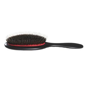 Lenoites Hair Brush Wild Boar with pouch and cleaner tool Black