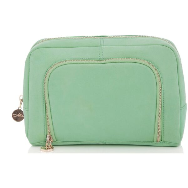 LULU&apos;S ACCESSORIES Beauty Organizer Green Leather