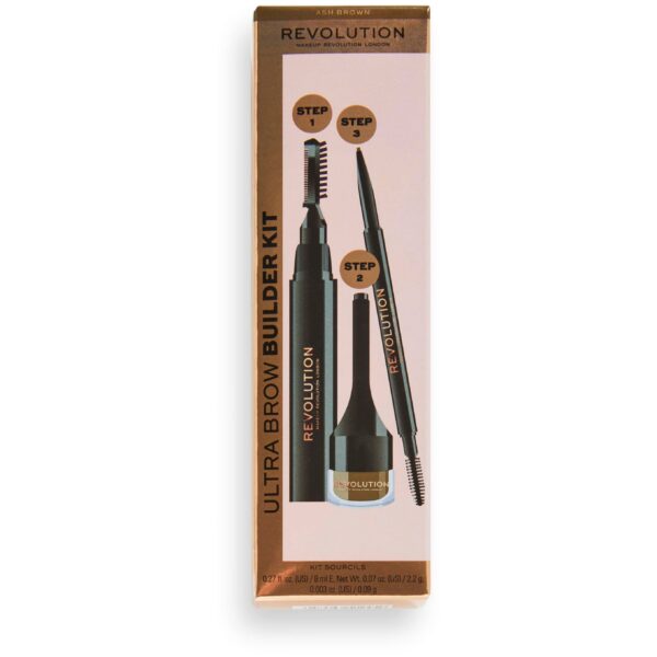 Makeup Revolution Ultra Brow Builder Kit Ash Brown