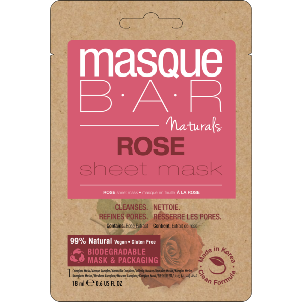 MasqueBar Naturals Rose Sheet Mask  18 ml