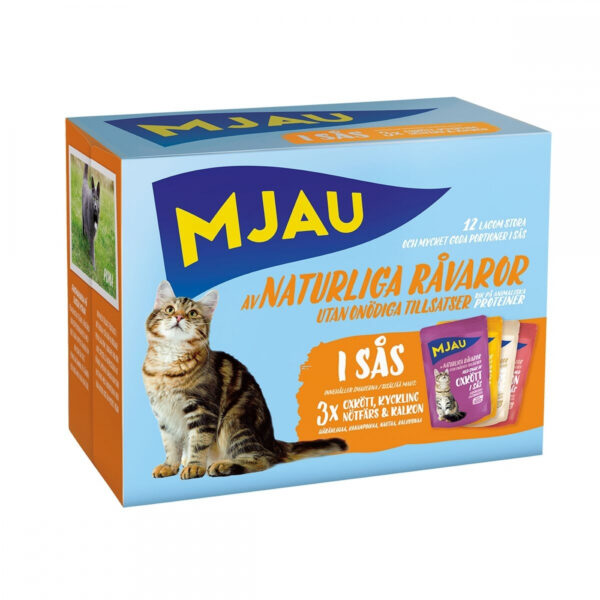 Mjau Multipack Kjøttsmaker i saus 12x85 g