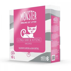 Monster Kattesand Long Hair & Kittens Unscented 10 liter