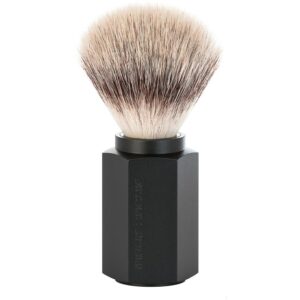 Mühle Hexagon Silvertip Fibre Shaving Brush Anodised Aluminum Graphite