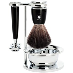 Mühle Rytmo Barbersett Black Fibre- Resin With Bowl Black