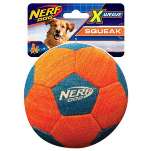 NERF Dog Foam X-weave Squeak Fotball Oransje Blå