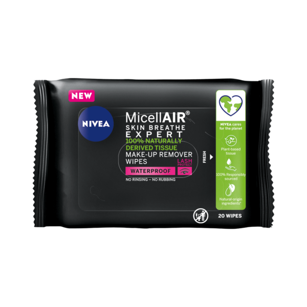 NIVEA MicellAIR Expert Make-up Remover Wipes Waterproof 20 st