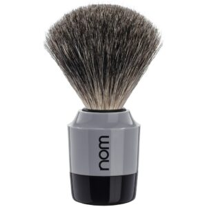 NOM MARTEN Shaving Brush Pure Badger Black Grey