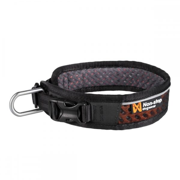 Non-stop Dogwear Rock Hundehalsbånd Halvstryp Svart/Orange (M)