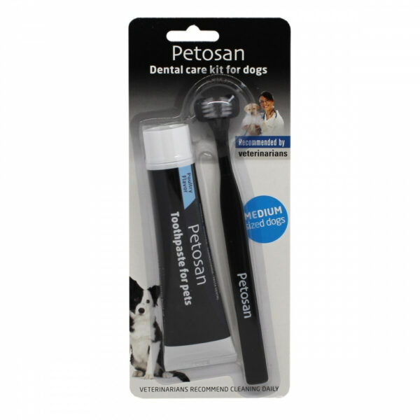 Petosan Dental Kit Tannkrem & Tannbørste for Hund (Medium)