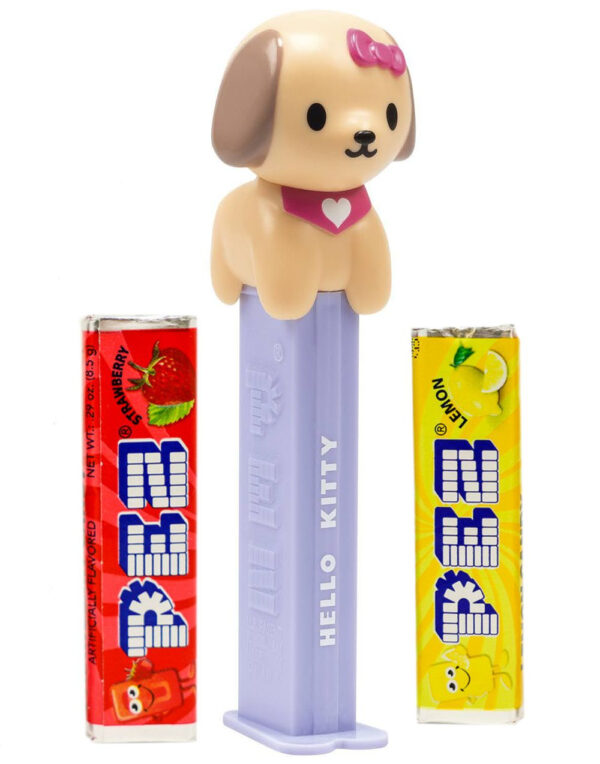 Hello Kitty Hundevalp Pez-Holder med 2 Pez-Pakker