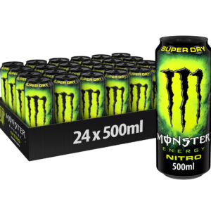 24 stk Monster Nitro Super Dry 500 ml Energidrikk - Helt Brett