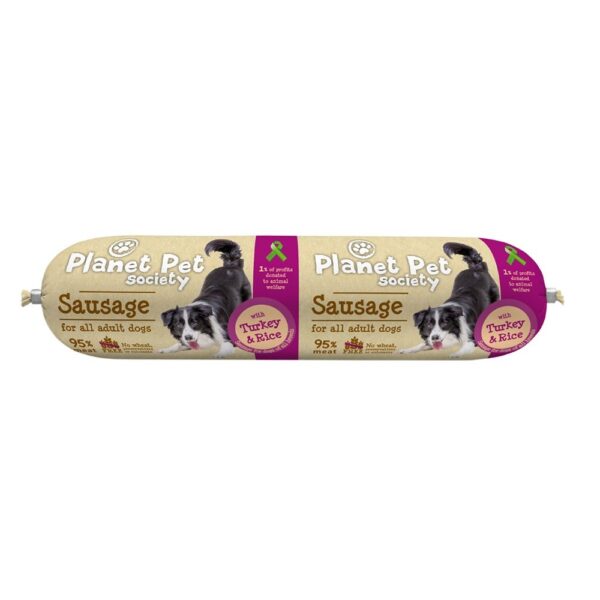 Planet Pet Society Sausage med Kalkun & Ris 800 g