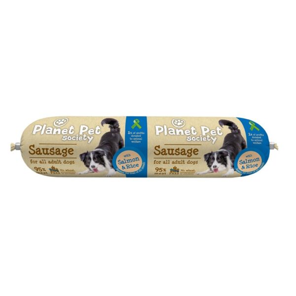 Planet Pet Society Sausage med Laks & Ris 800 g