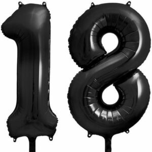18 år ballonger - 86 cm svart