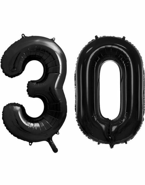 30 år ballonger - 86 cm svart