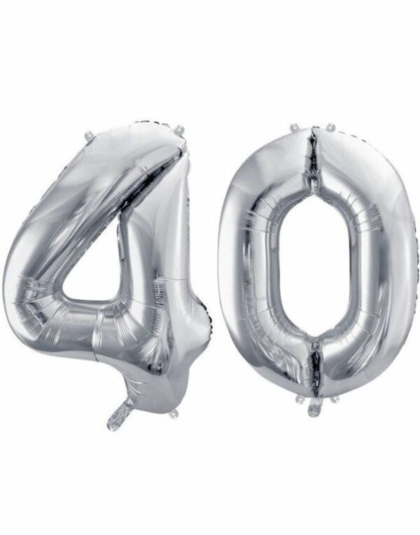 40 år ballonger - 35 cm sølv