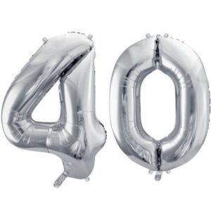 40 år ballonger - 86 cm sølv