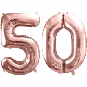 50 år ballonger - 35 cm rosegull