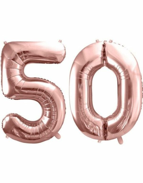 50 år ballonger - 35 cm rosegull