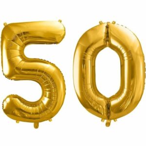 50 år ballonger - 35 cm gull