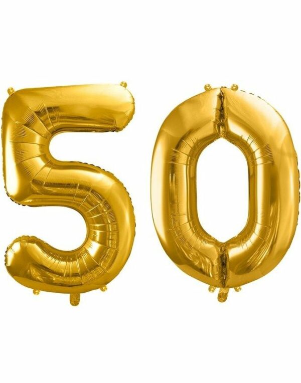 50 år ballonger - 35 cm gull