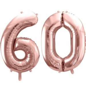 60 år ballonger - 35 cm rosegull
