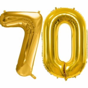 70 år ballonger - 35 cm gull