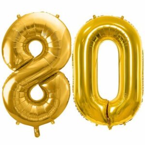 80 år ballonger - 35 cm gull