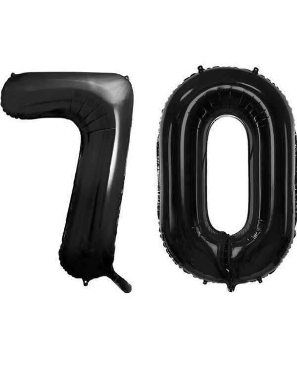 70 år ballonger - 35 cm svart