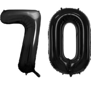 70 år ballonger - 86 cm svart
