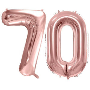 70 år ballonger 35 cm rosegull