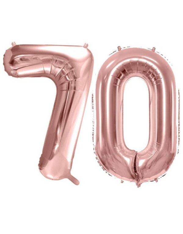 70 år ballonger 35 cm rosegull
