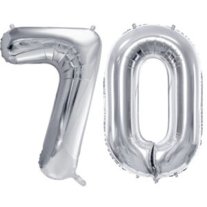 70 år ballonger - 35 cm sølv