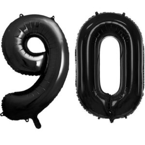 90 år ballonger - 35 cm svart
