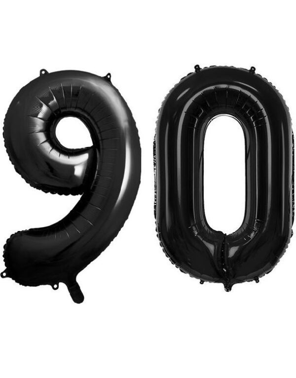 90 år ballonger - 35 cm svart