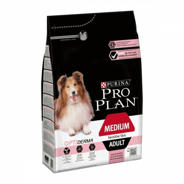 Purina Pro Plan Dog OptiDerma  Adult Medium Sensitive Skin Salmon (3 kg)