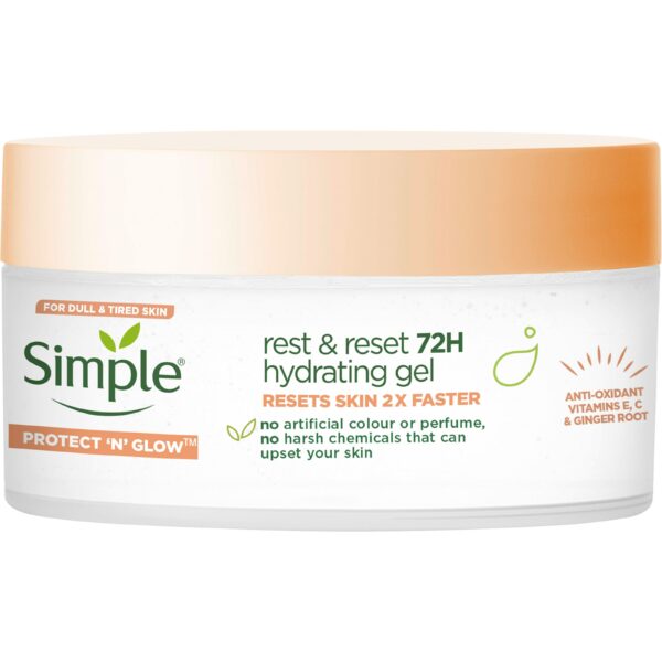 Simple Protect &apos;N&apos; Glow Face Moisturiser Rest & Reset 72h  50 ml