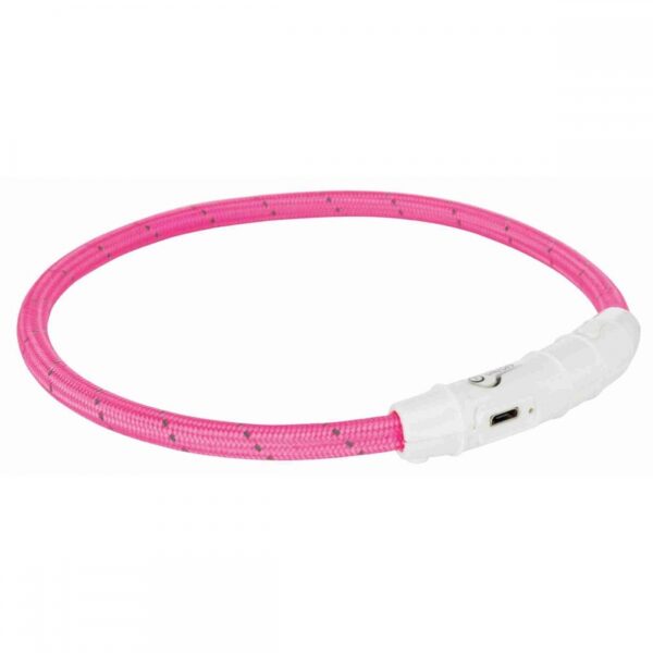 Trixie Flash Light LED-halsbånd Rosa (M - L)