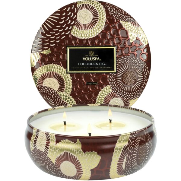 Voluspa Japonica 3-Wick in Decorative Tin Forbidden Fig