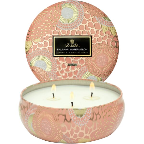 Voluspa Japonica 3-Wick in Decorative Tin Kalahari Watermelon