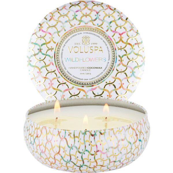 Voluspa Maison Blanc 3-Wick tin Wildflowers