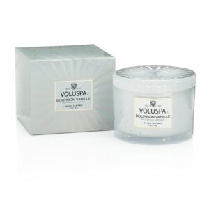 Voluspa Bourbon Vanille Vermeil Boxed Corta Maison Candle w. Lid