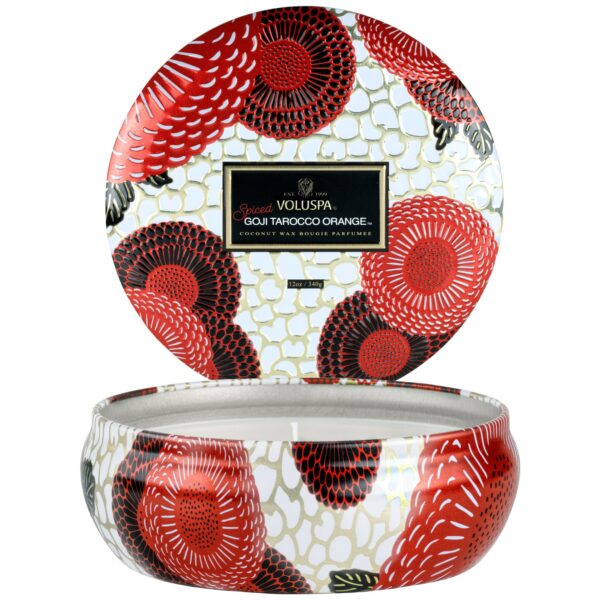 Voluspa Japonica Holiday Decorative 3-Wick tin Candle