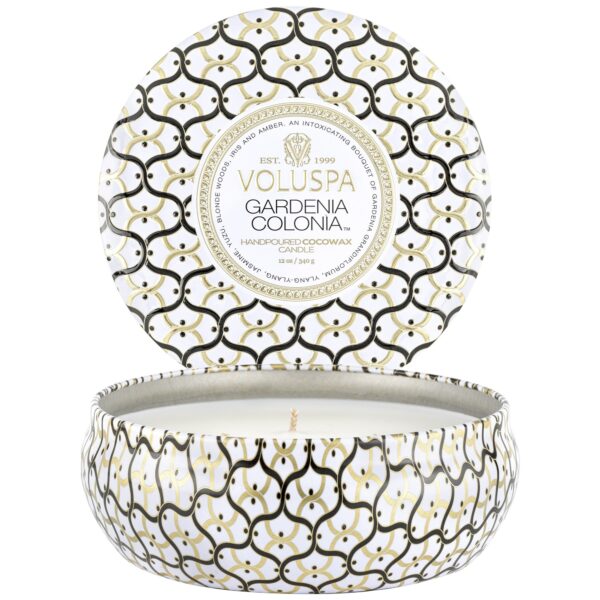 Voluspa Gardenia Colonia 3-Wick Tin Candle 40h