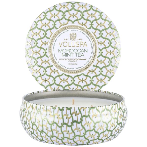 Voluspa Moroccan Mint Tea 3-Wick Tin Candle 40h