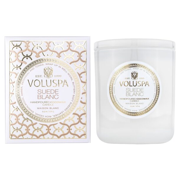 Voluspa Suede Blanc Classic Boxed Candle 60h