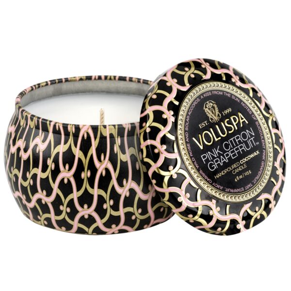 Voluspa Pink Citron Grapefruit Mini Tin Candle 25h