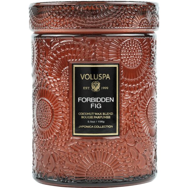 Voluspa Japonica Mini Glass Jar with Lid Forbidden Fig