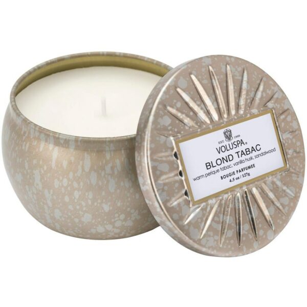 Voluspa Vermeil Decorative Tin Candle Blond Tabac 25h 127 ml