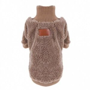 Myk korallfleece hundegenser - tan